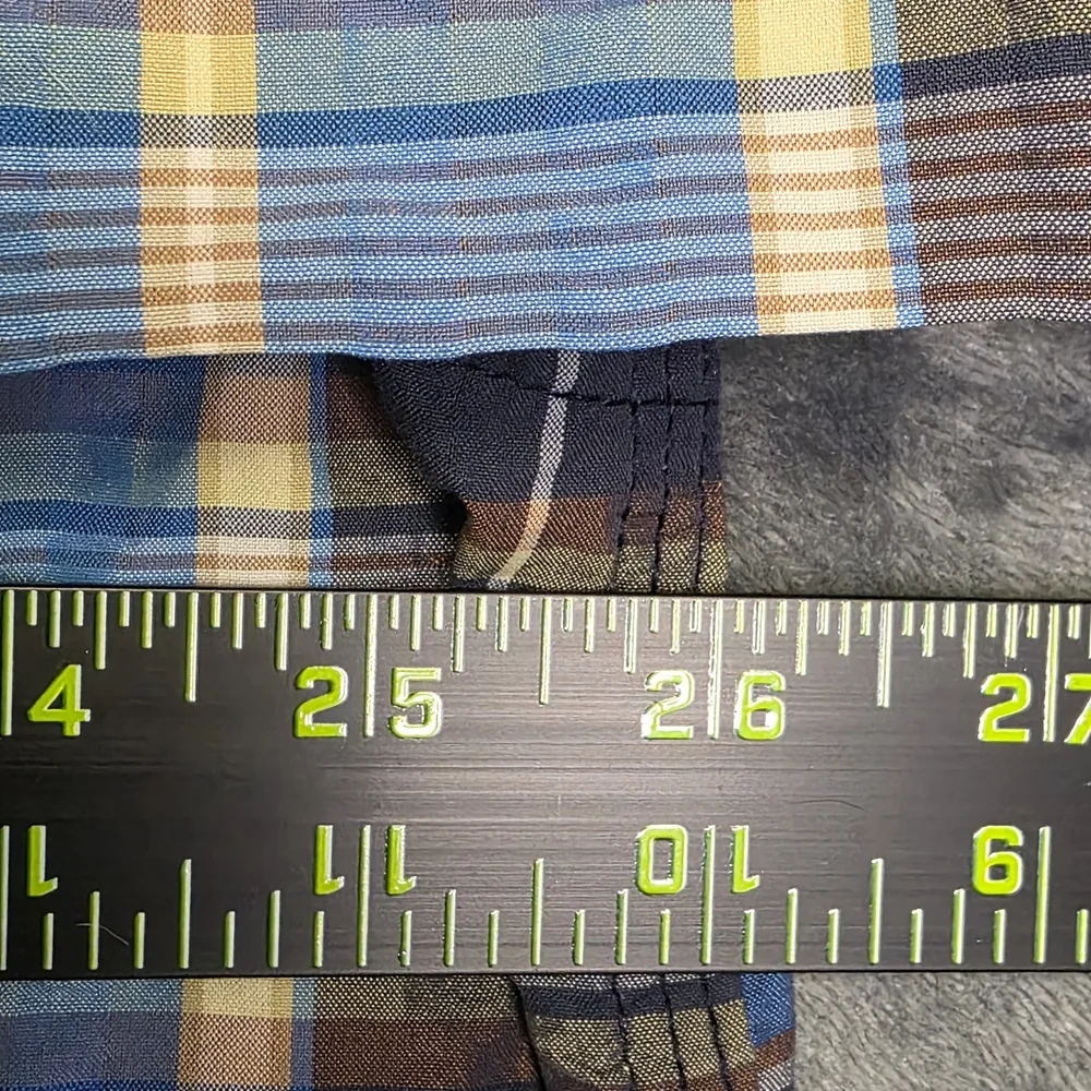 North Face Blue and Brown Plaid Casual Shirt